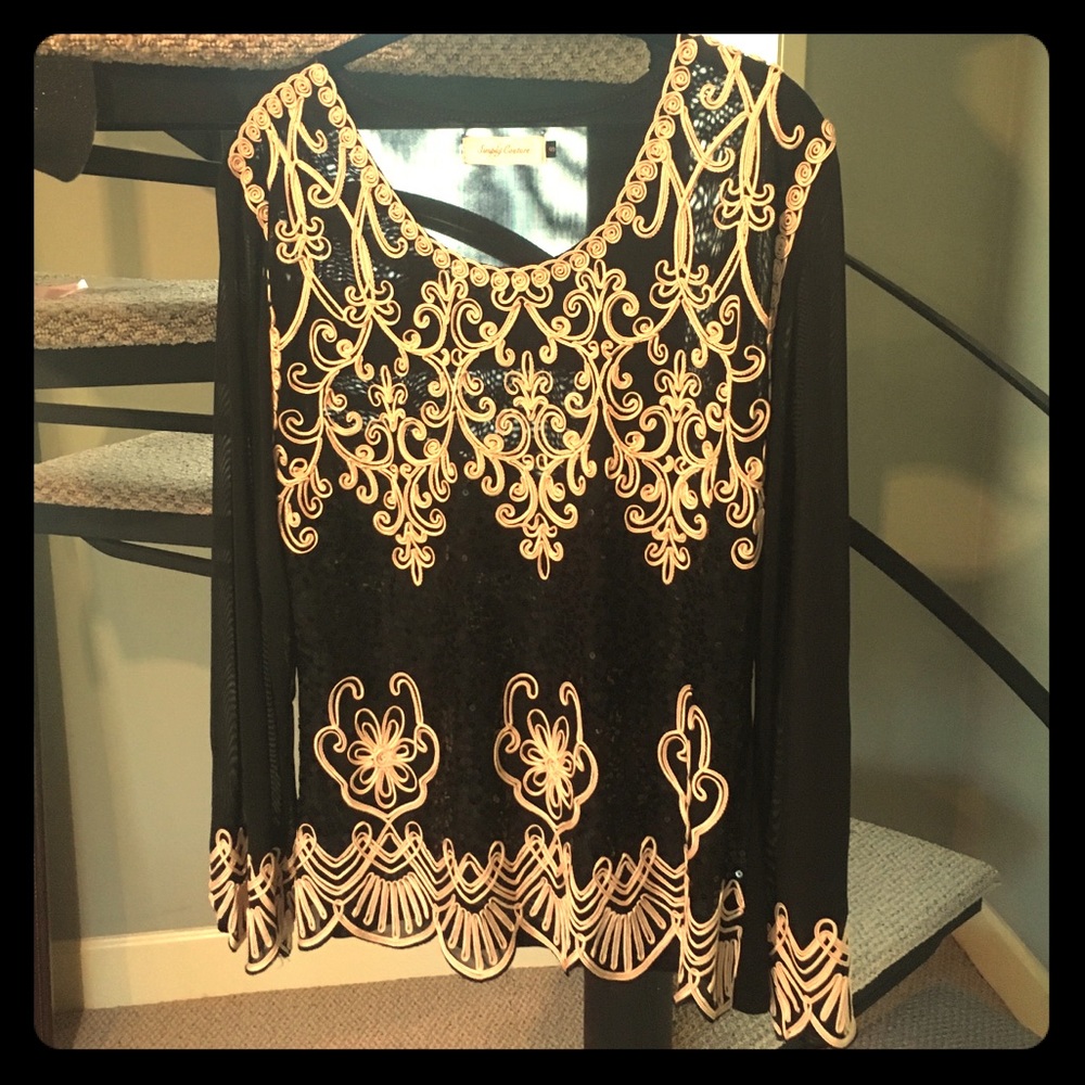 Embroidered sheer shirt - Medium